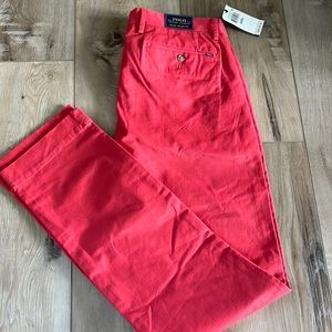Polo Ralph Lauren Mens Stretch Straight Fit Chino Pants Spring Red 32x34 NEW